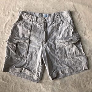 CreVasse Khaki Cargo Shorts Flat Front Mens Sz 34